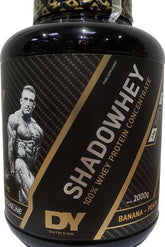 Dorian Yates ShadowWhey 100% Whey Protein Concentrate in Banana-Peach flavor, 2000g container.